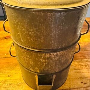 Vintage metal clam steamer 3 tier